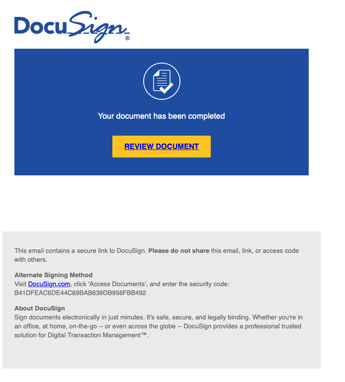  Phishing Email School Documents Completed Sign Documents IT Cornell